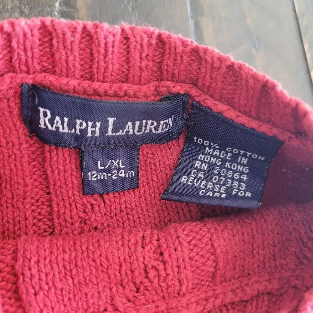 Ralph Lauren Preppy Cotton Knit Sweater Size 12-24M